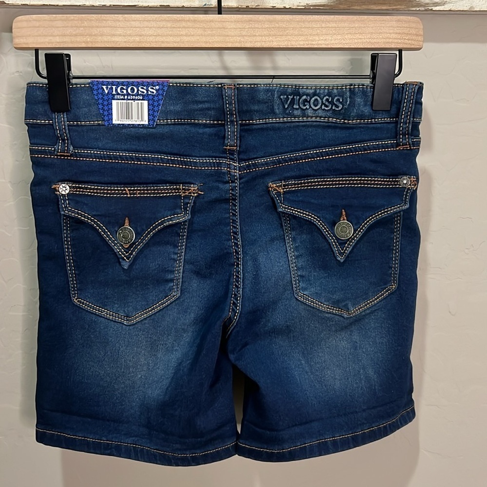 Vigoss Jean Shorts Girls Adjustable Waistband Stretchy Comfy Bermuda The Mid - Picture 6 of 13
